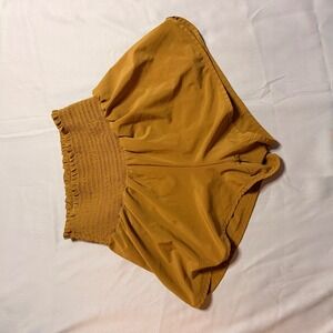 OFFLINE by Aerie Real Me Smocked Skirt Shorts Mustard Yellow Small